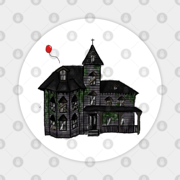 Haunted House Magnet by TheUndeadDesign